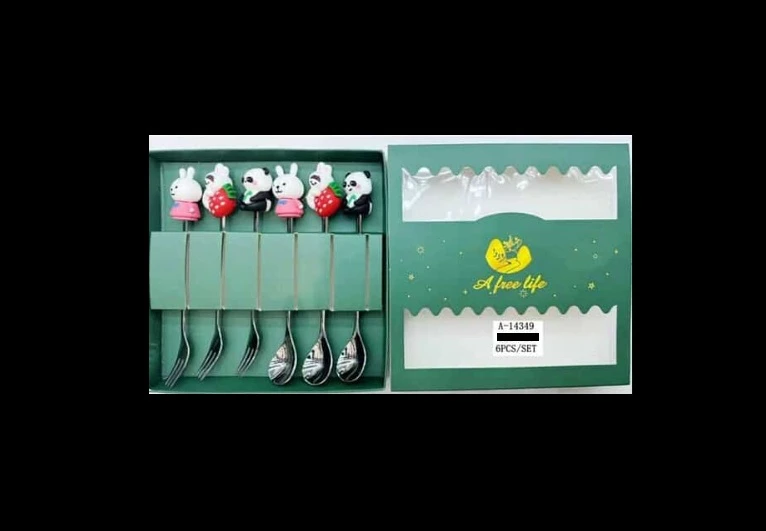 Set 3 Lingurite + 3 Furculite Inox + Silicon A-14349 Wei